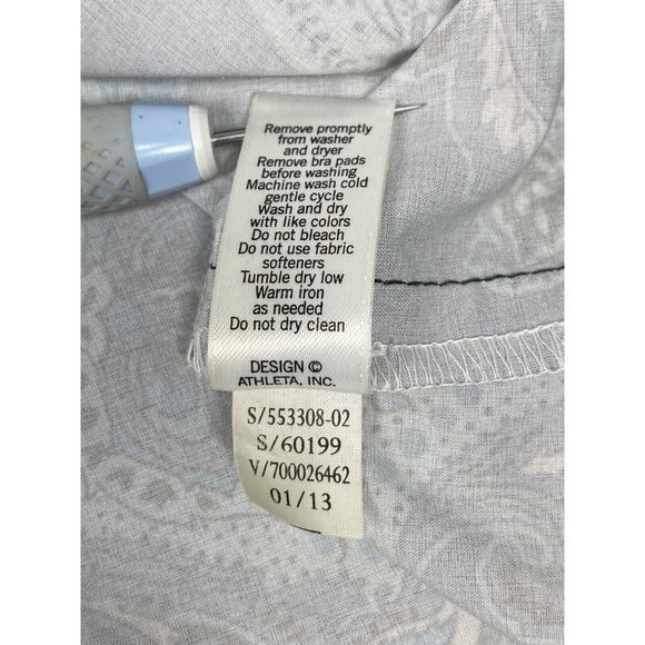 Athleta Women's Pack Everywhere Halter Dress Size 0 Meteor Gray Blue Paisley Zip - Picture 6 of 15